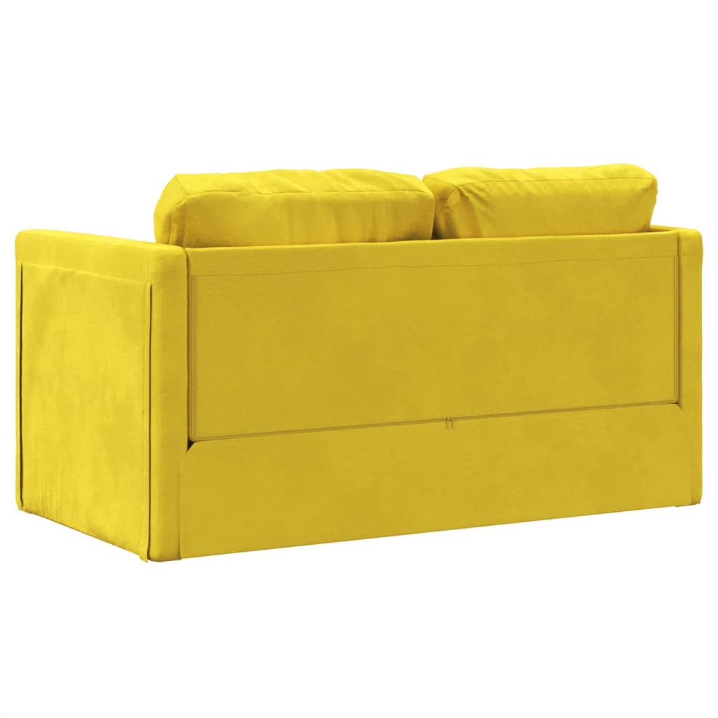 Canapé de sol avec fonction couchage jaune foncé 122x204x55 cm velours