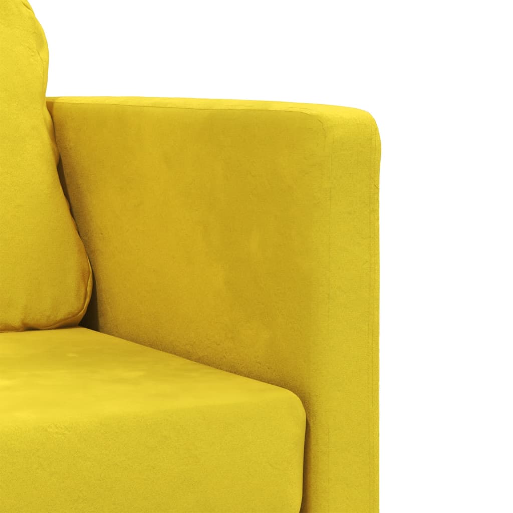 Canapé de sol avec fonction couchage jaune foncé 122x204x55 cm velours