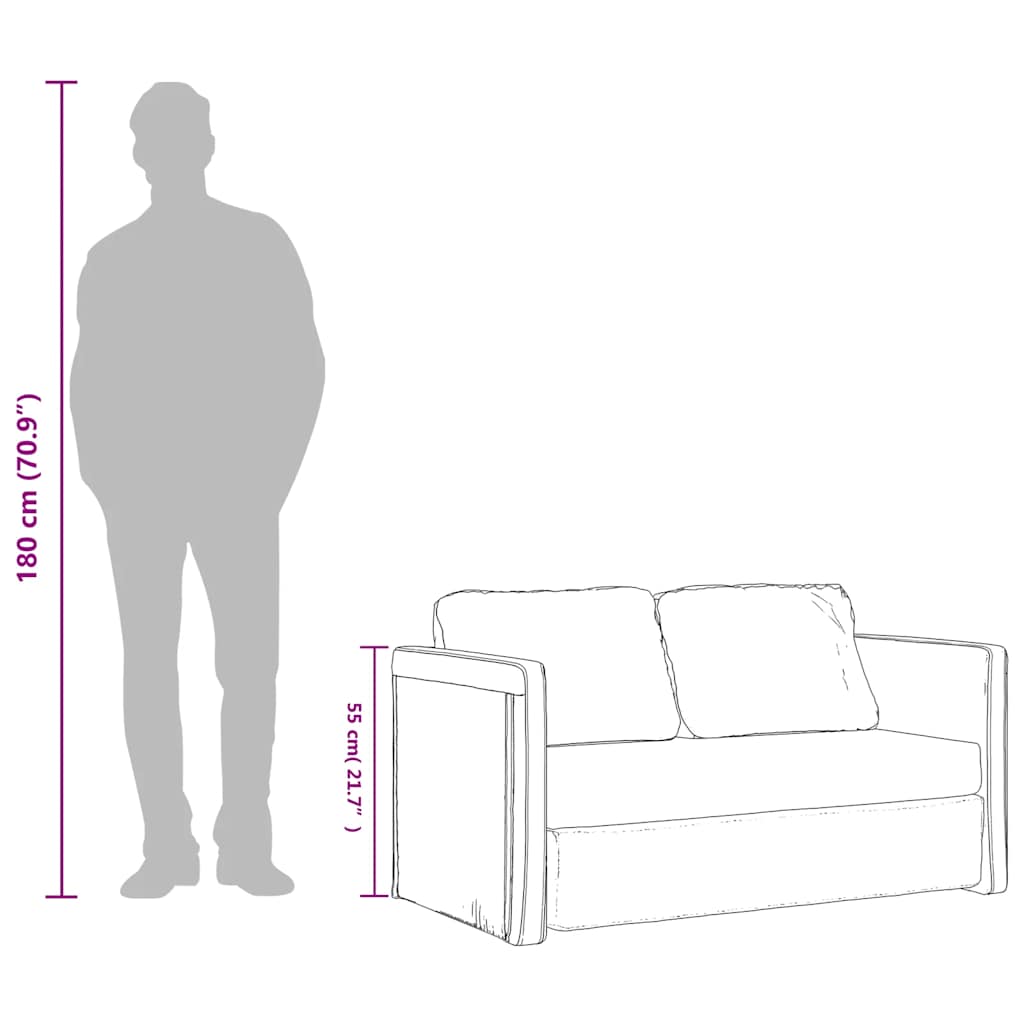 Bodensofa mit Schlaffunktion Weinrot 112x174x55 cm Stoff