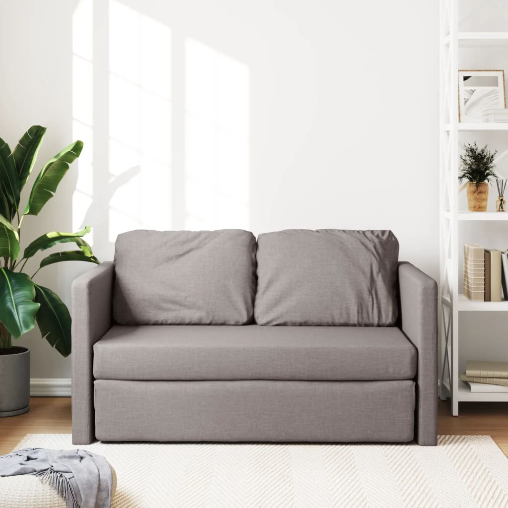Canapé de sol avec fonction couchage taupe 112x174x55 cm tissu