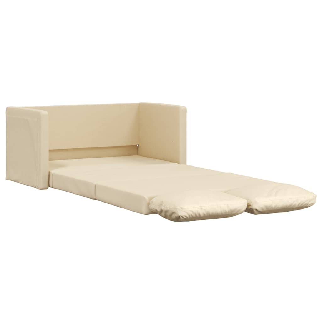 Canapé de sol avec fonction couchage crème 112x174x55 cm tissu