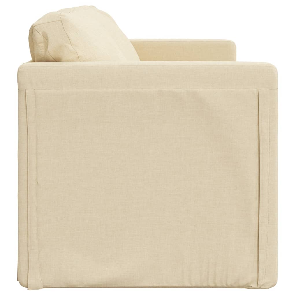 Canapé de sol avec fonction couchage crème 112x174x55 cm tissu