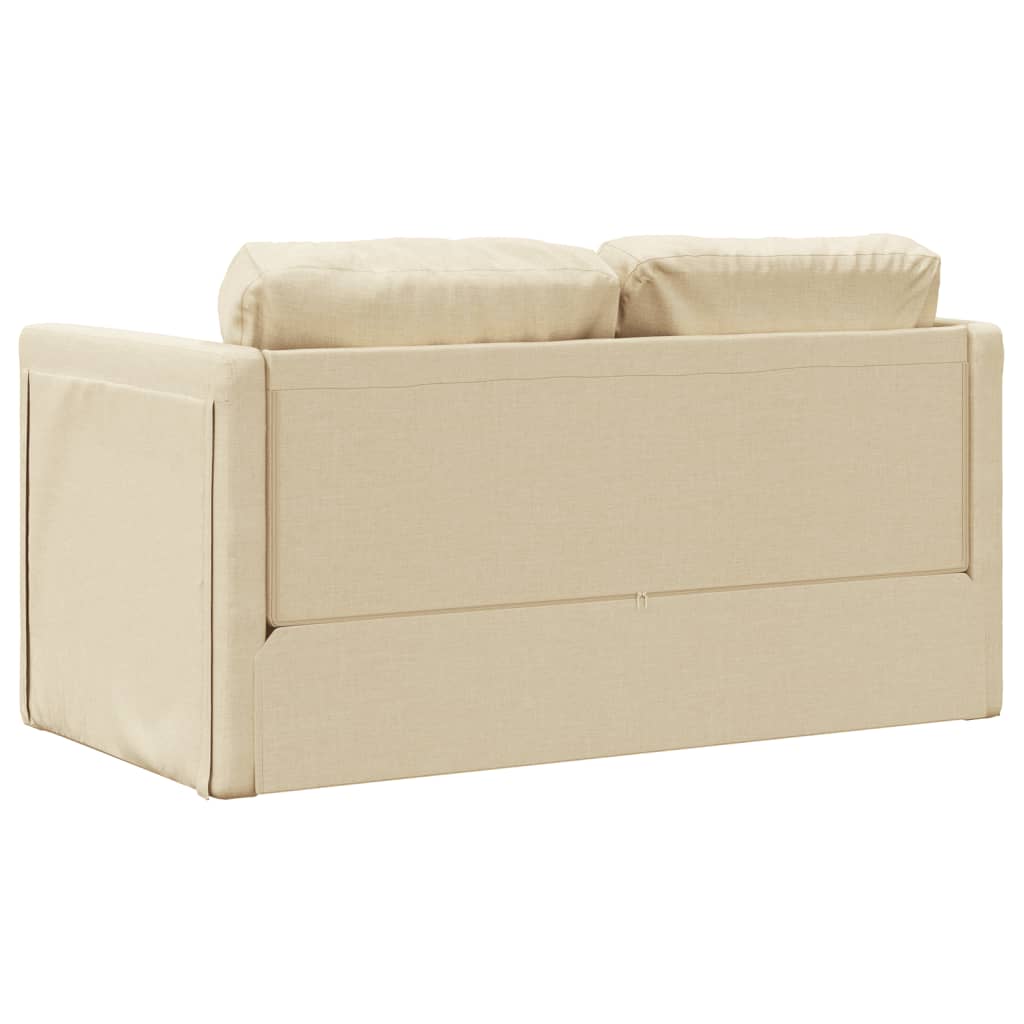 Canapé de sol avec fonction couchage crème 112x174x55 cm tissu