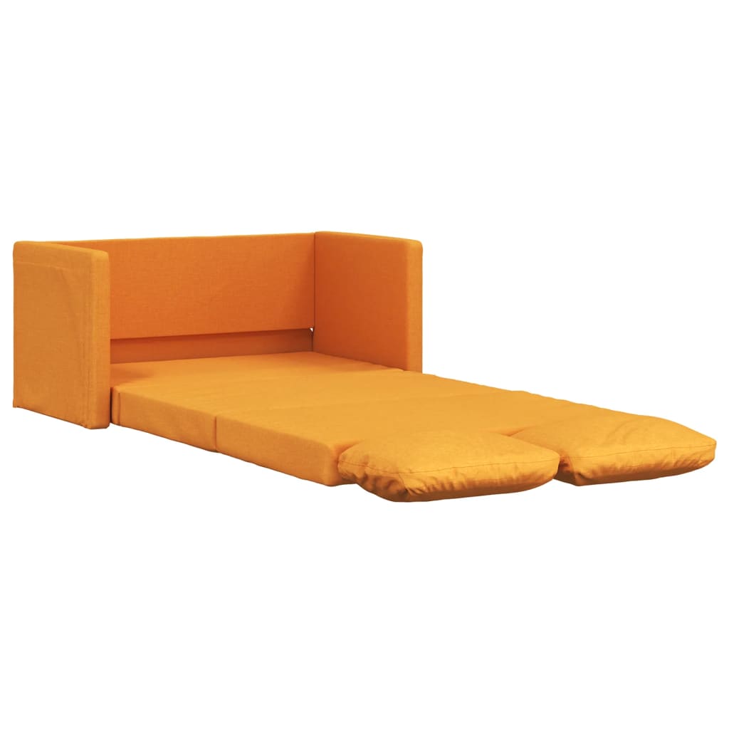Canapé de sol avec fonction couchage jaune foncé 112x174x55 cm tissu