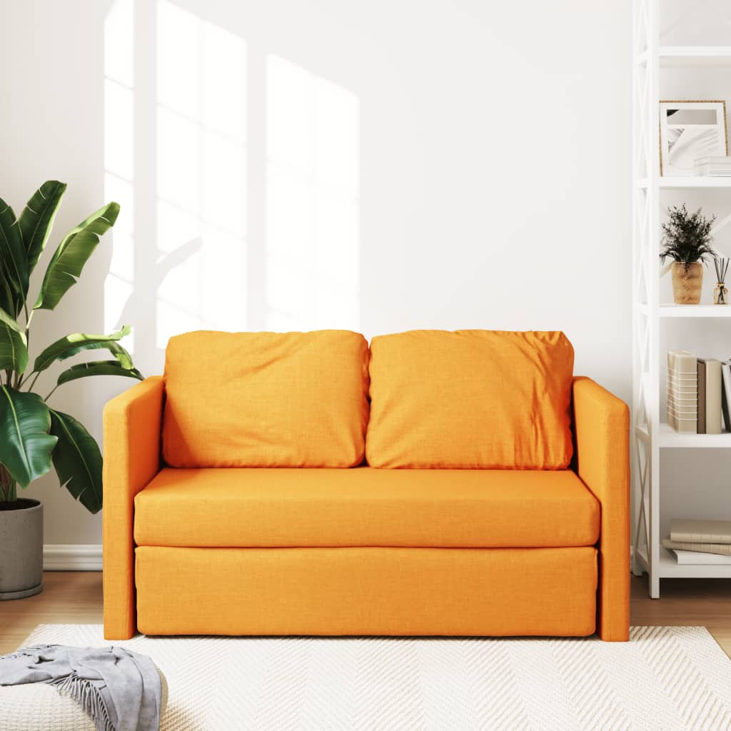 Canapé de sol avec fonction couchage jaune foncé 112x174x55 cm tissu