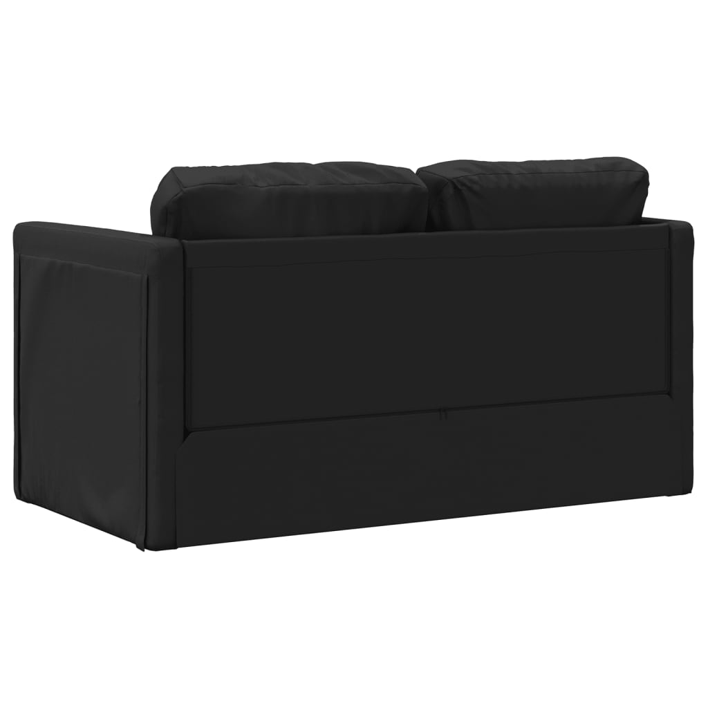 Canapé de sol avec fonction couchage noir 112x174x55 cm similicuir