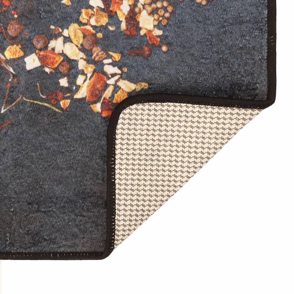 Kitchen rug multicolored 60x180 cm washable non-slip
