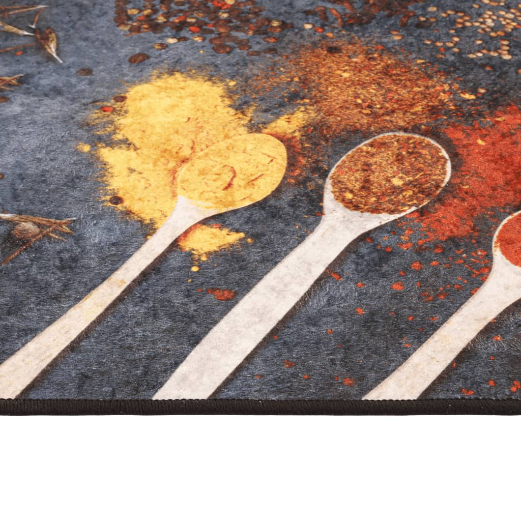 Kitchen rug multicolored 60x180 cm washable non-slip