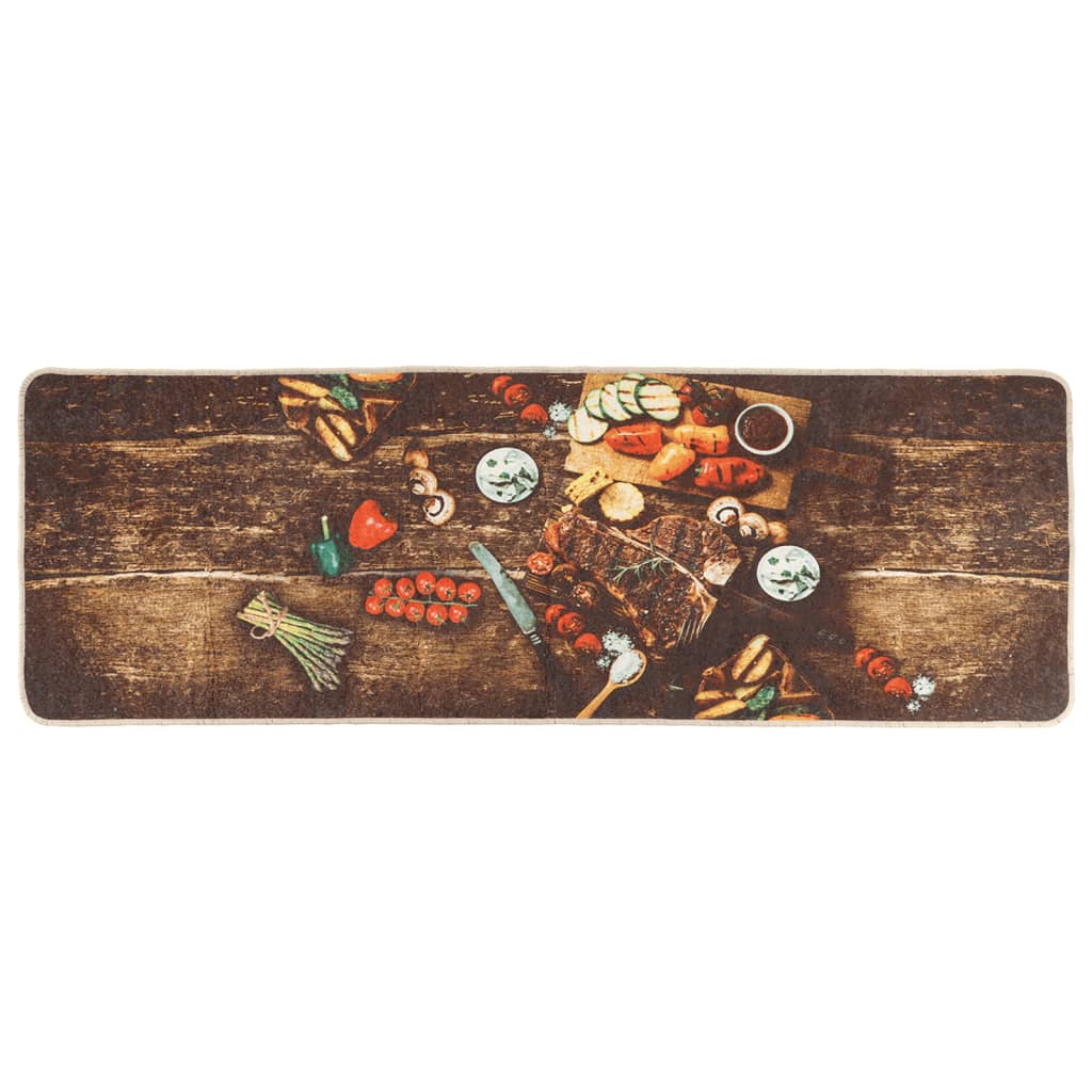 Kitchen rug multicolored 60x180 cm washable non-slip