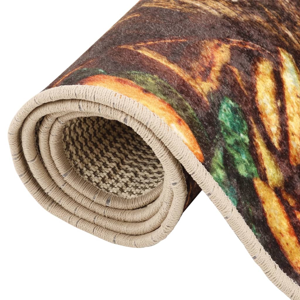 Kitchen rug multicolored 60x180 cm washable non-slip