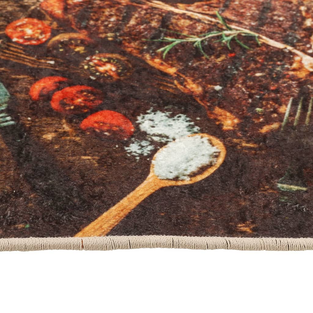 Kitchen rug multicolored 60x180 cm washable non-slip