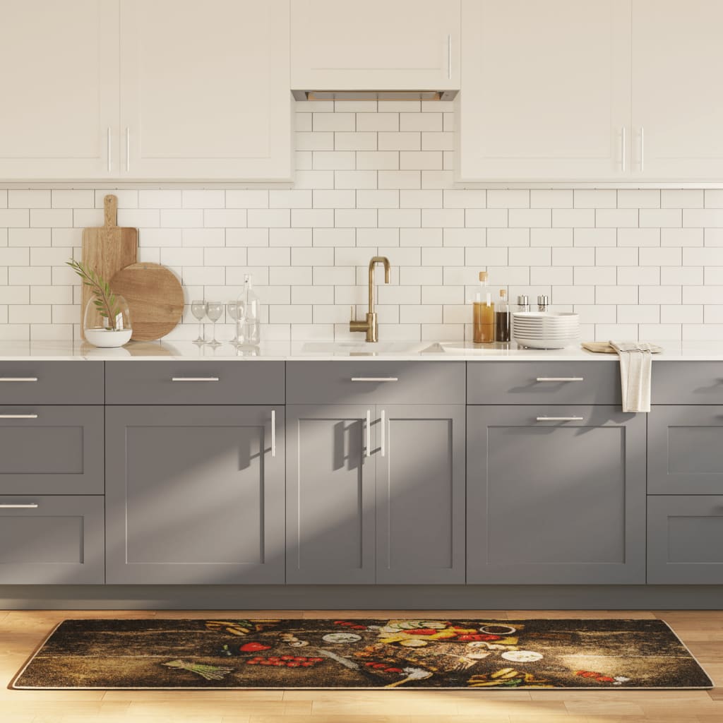 Kitchen rug multicolored 60x180 cm washable non-slip