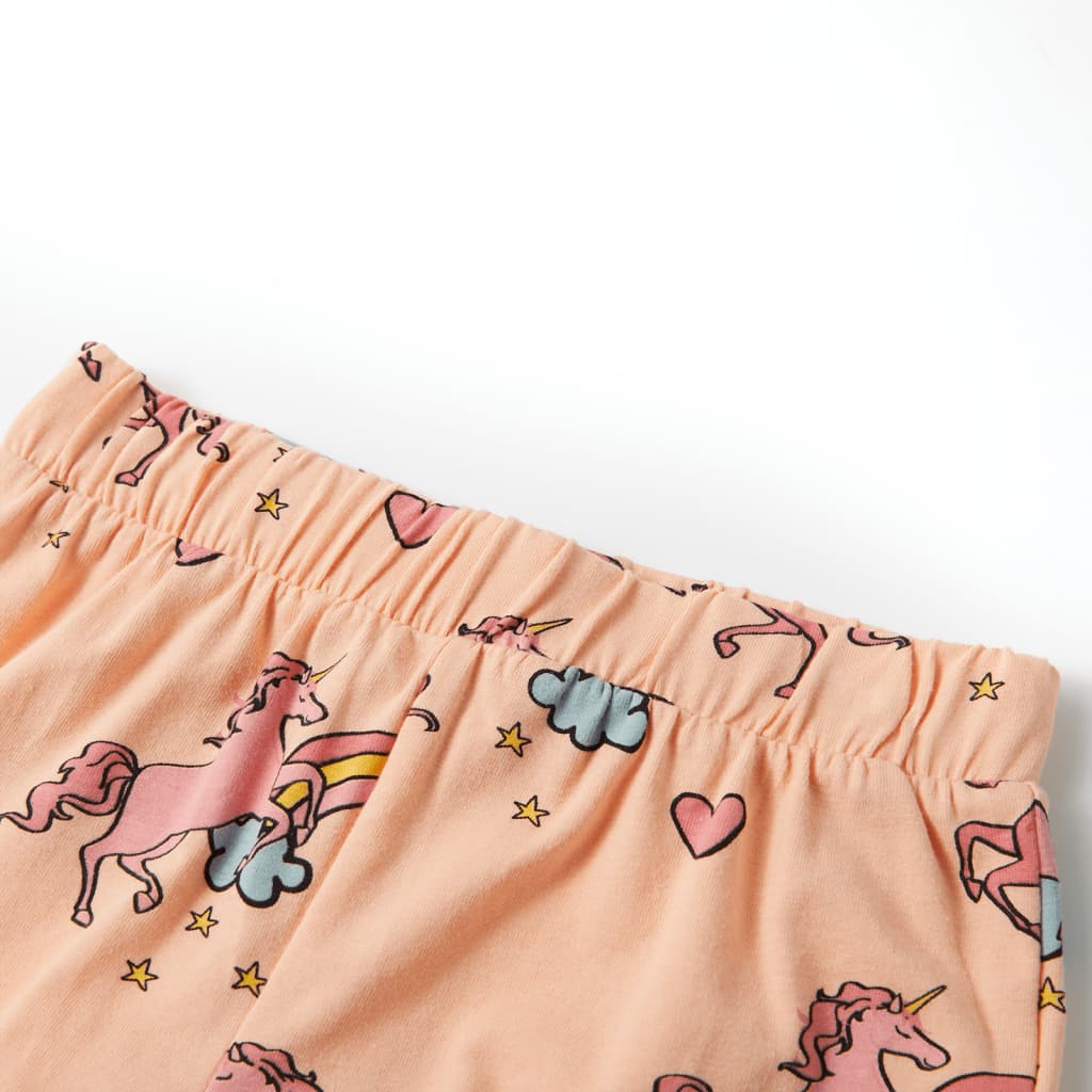 Kinderpyjama mit Kurzen Ärmeln Hellorange 104