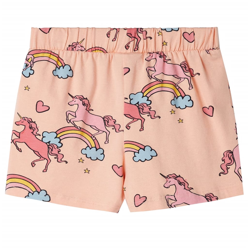 Kinderpyjama mit Kurzen Ärmeln Hellorange 104
