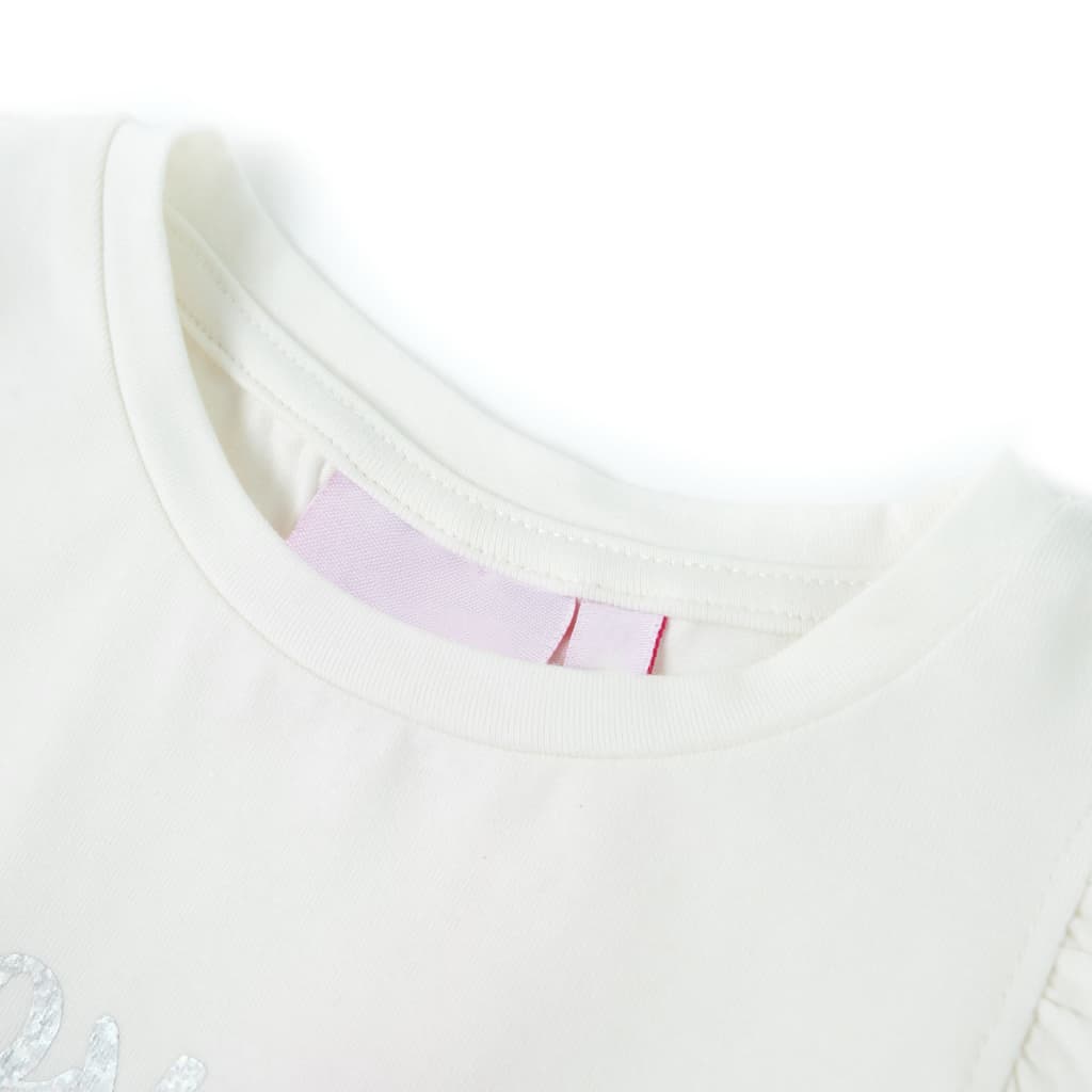 Kinder-T-Shirt mit Rüschenärmeln Weiß 116