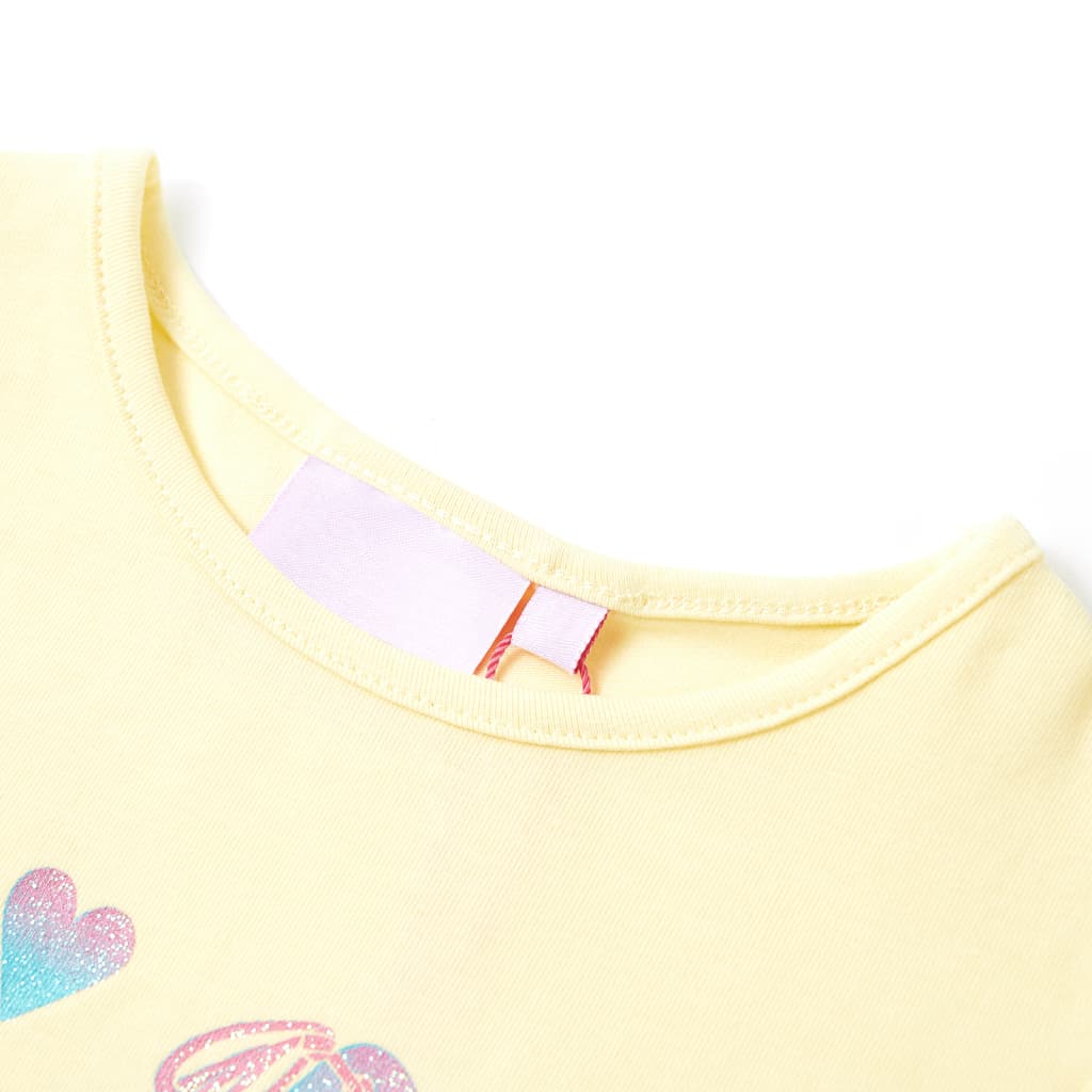 Kinder-T-Shirt Zartgelb 128