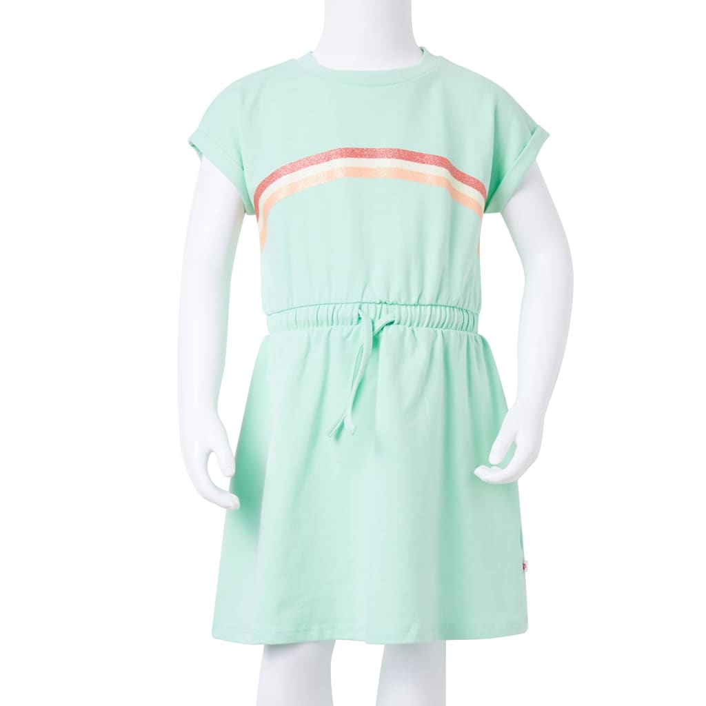 Kinderkleid mit Kordelzug Knallgrün 104