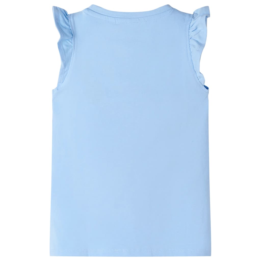 Kinder-T-Shirt mit Rüschenärmeln Hellblau 92