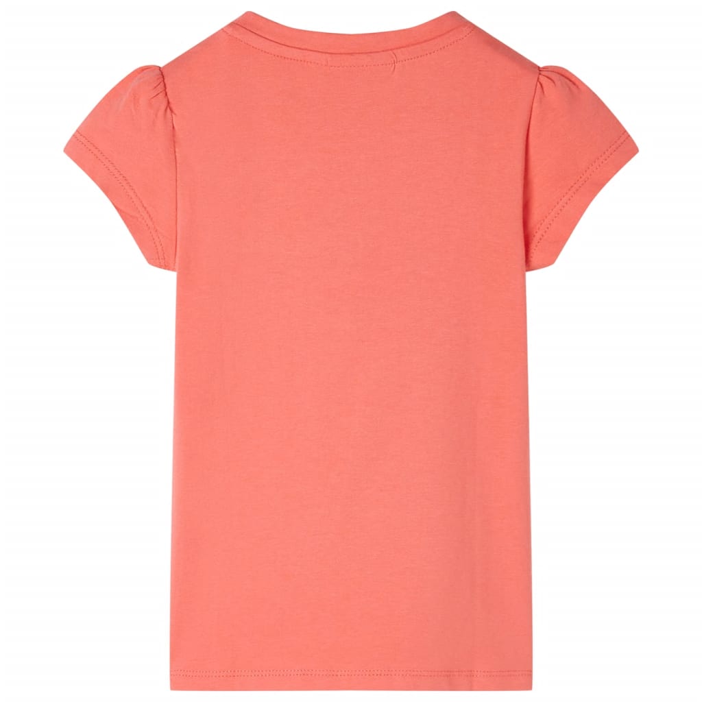 Kinder-T-Shirt mit Flügelärmeln Korallenrosa 104