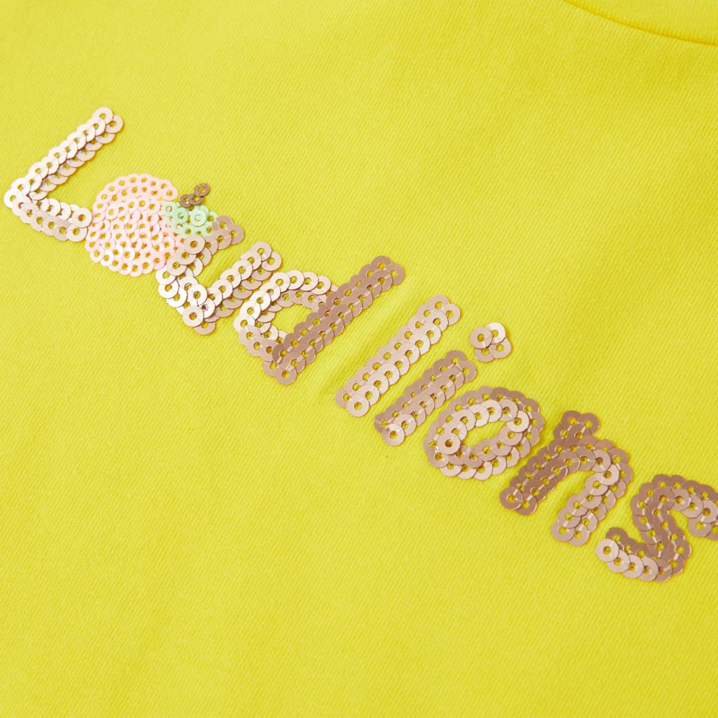 Kinder-T-Shirt mit Flügelärmeln Knallgelb 116