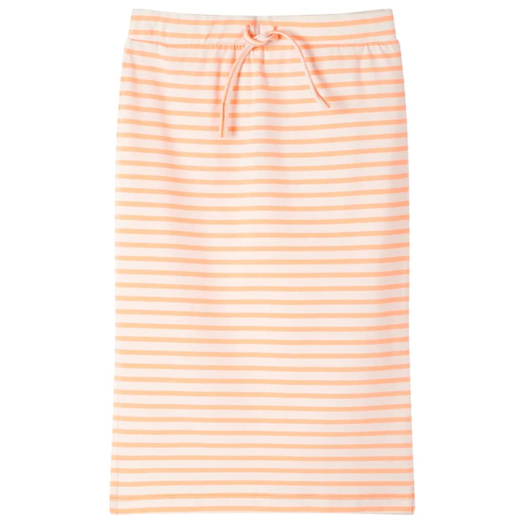 Kinderrock mit Streifen Gerade Neonorange 140