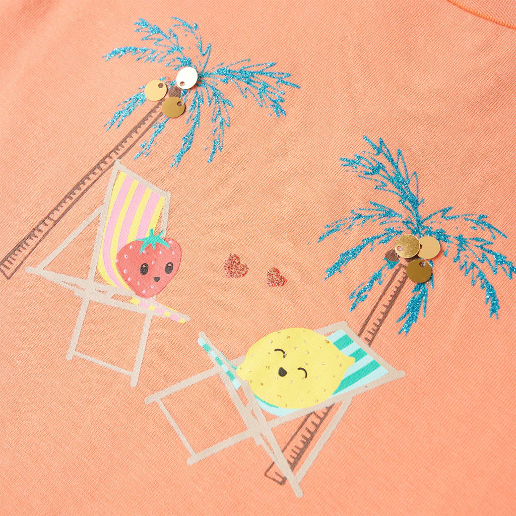 Kinder-T-Shirt Pfirsichfarbe 116