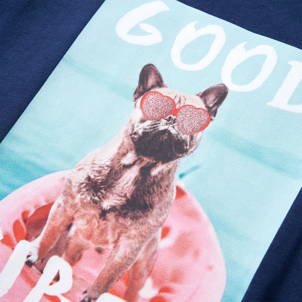 Kinder-T-Shirt Marineblau 104