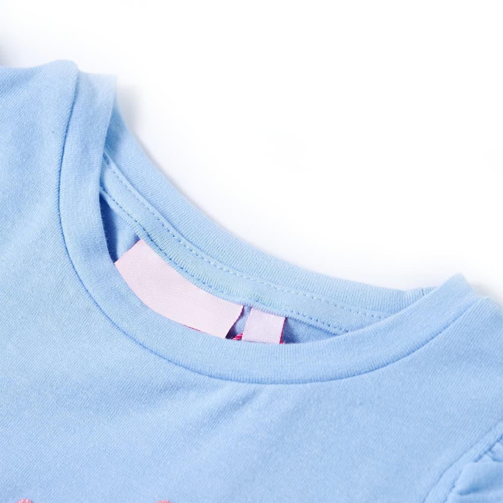 Kinder-T-Shirt mit Rüschenärmeln Hellblau 92