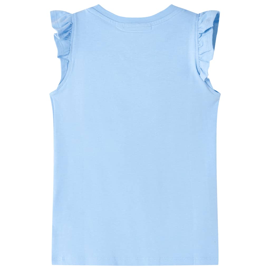 Kinder-T-Shirt mit Rüschenärmeln Hellblau 128