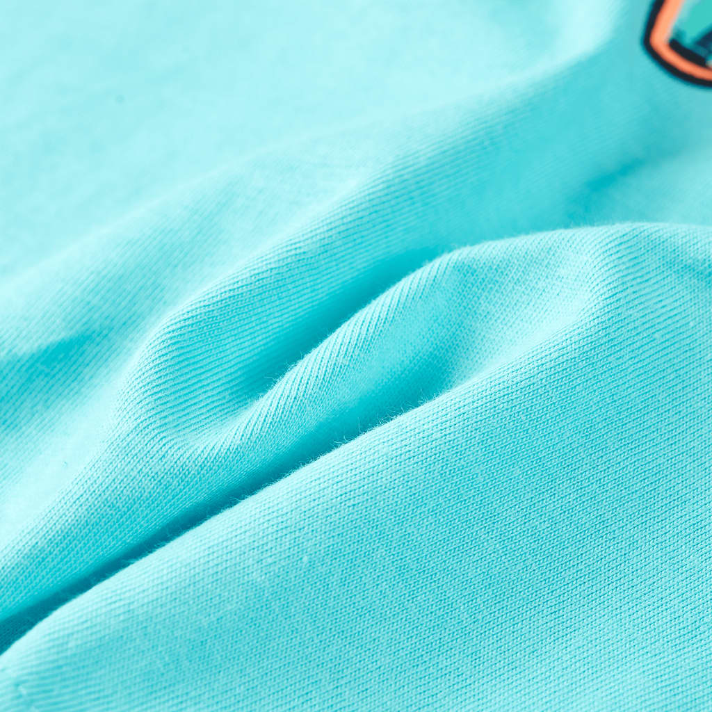 Kinder-Kurzarmshirt Aquablau 104