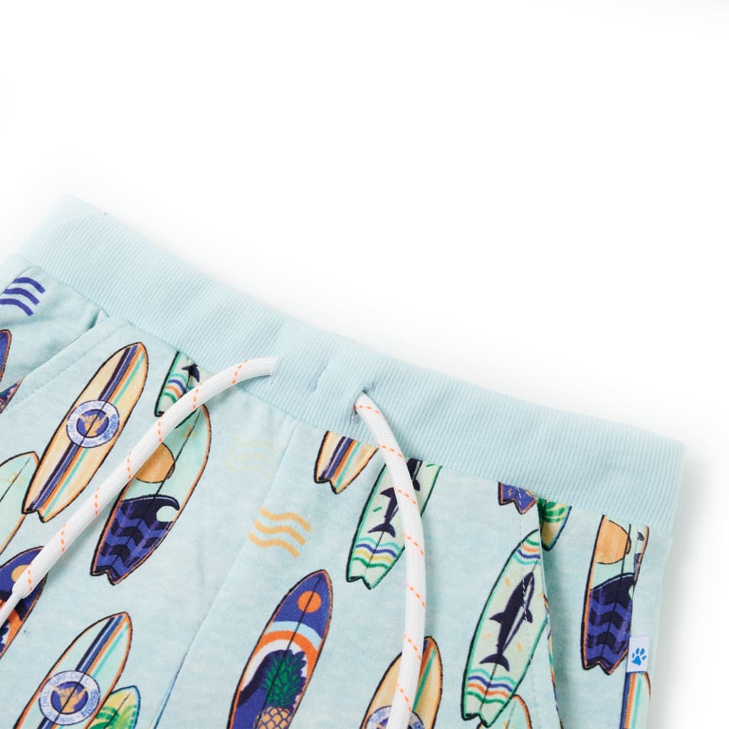 Kindershorts mit Kordelzug Sanftblau Melange 128