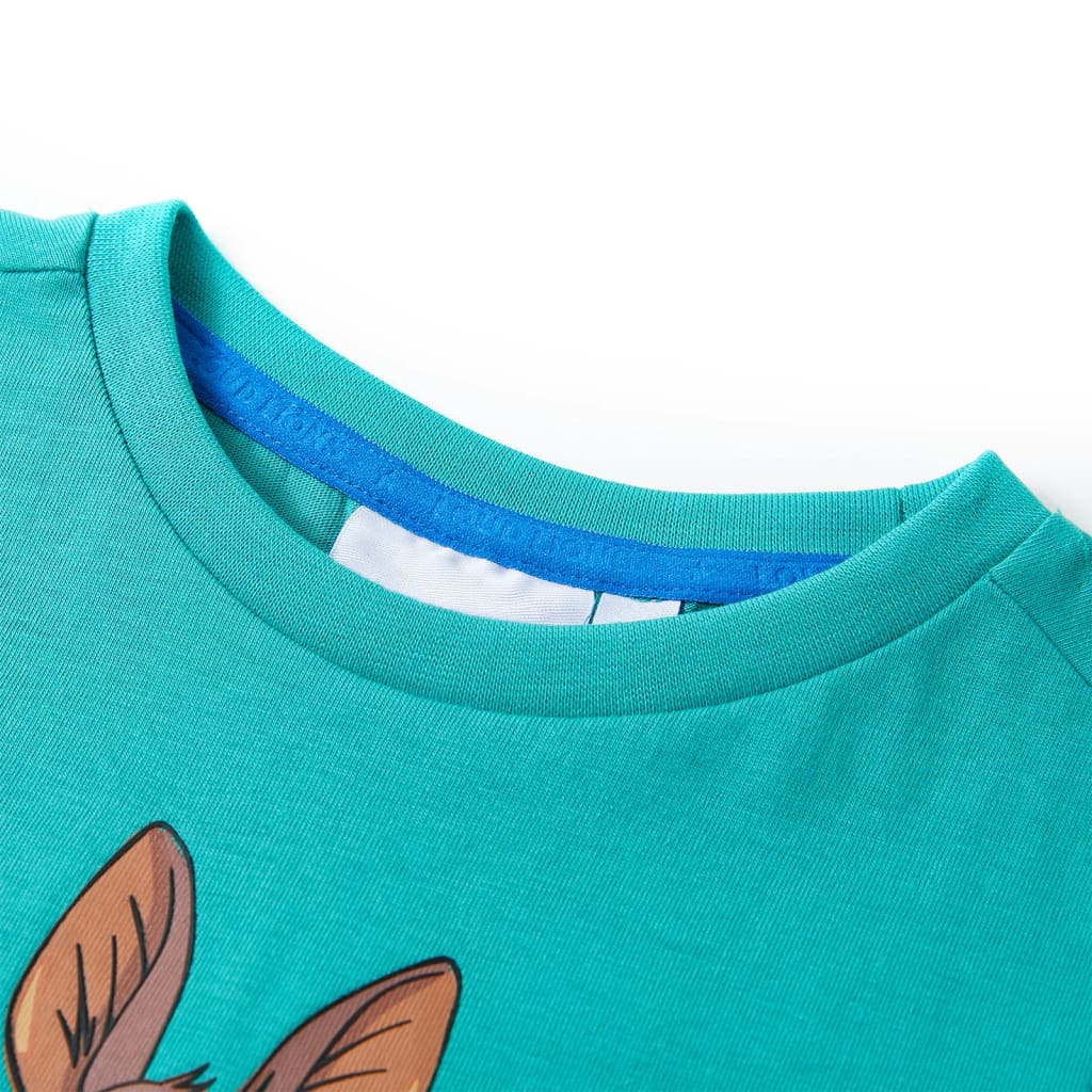 Kinder-Kurzarmshirt Dunkles Minzgrün 140
