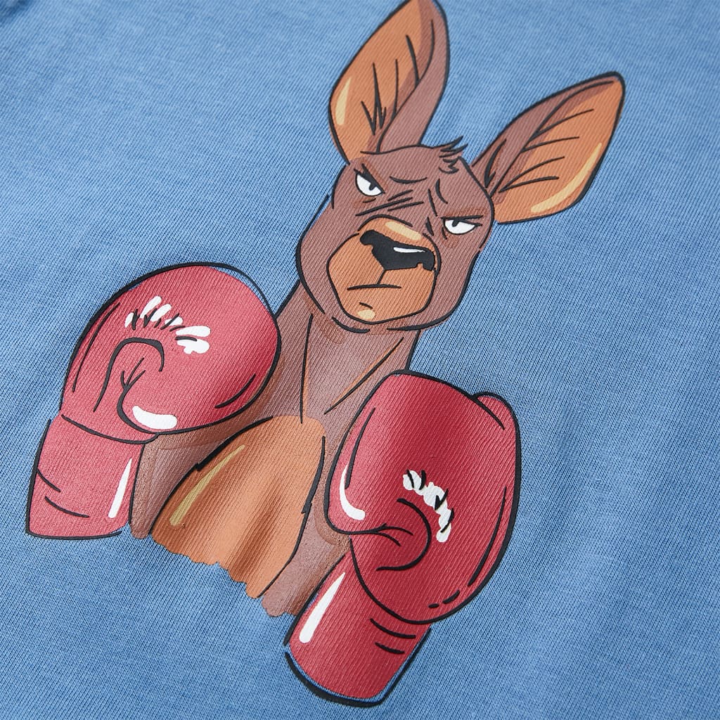 Kinder-Kurzarmshirt Mittelblau 140