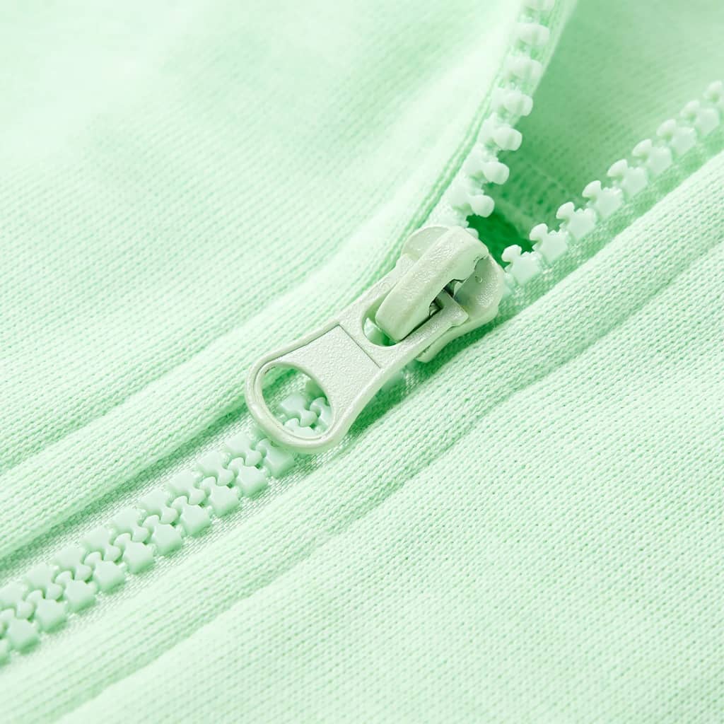 Kinder-Kapuzenpullover mit Reißverschluss Hellgrün 104