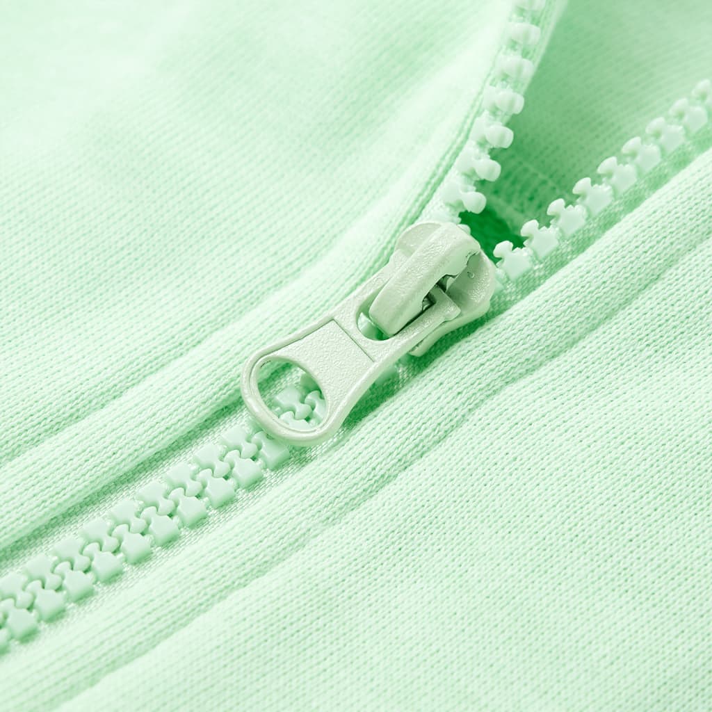Kinder-Kapuzenpullover mit Reißverschluss Hellgrün 116