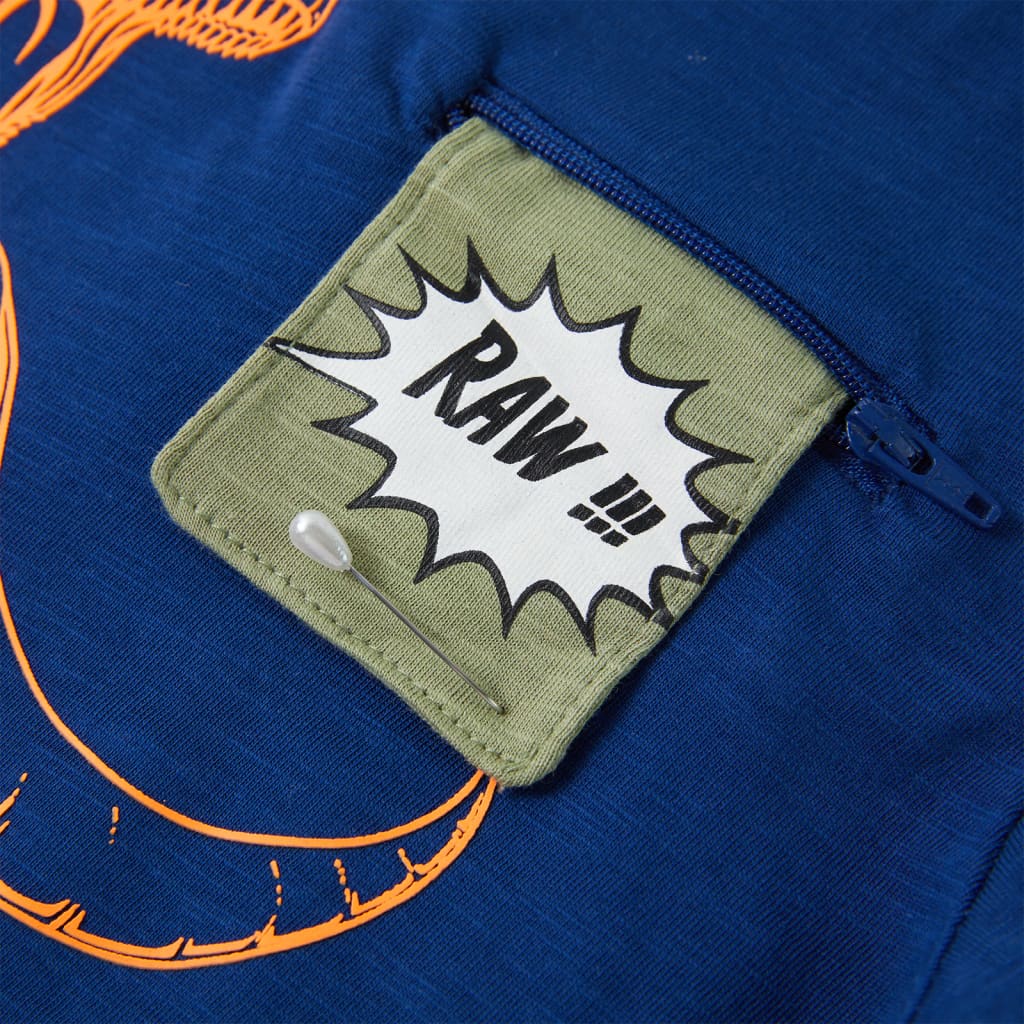 Kinder-Kurzarmshirt Dunkelblau 128