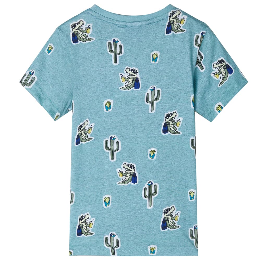 Kinder-T-Shirt Hellgrün Melange 116