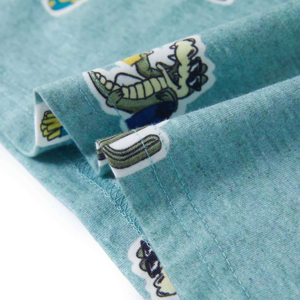 Kinder-T-Shirt Hellgrün Melange 116