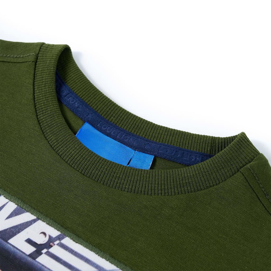 Kinder-Langarmshirt Dunkles Khaki 92