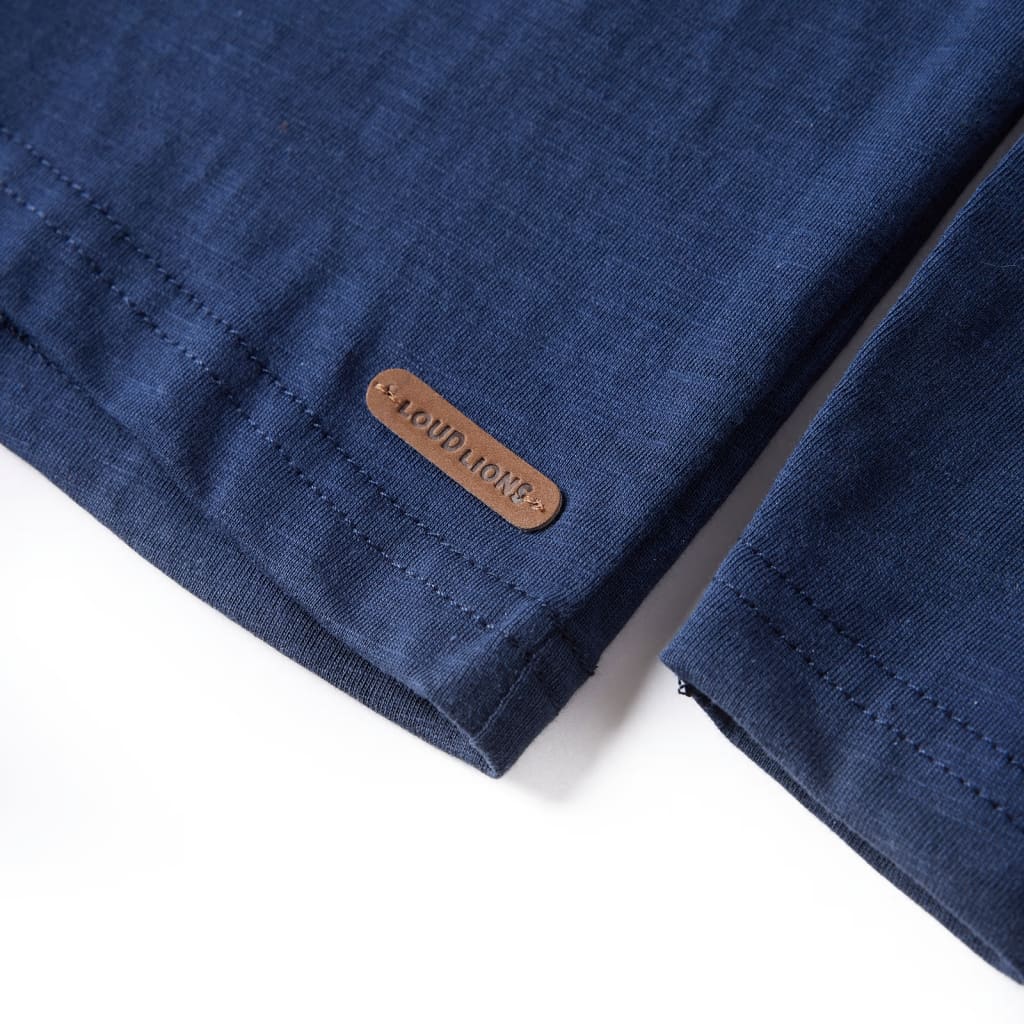 Kinder-Langarmshirt Marineblau Melange 116