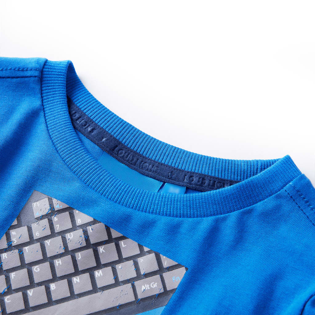 Kinder-Langarmshirt Kobaltblau 116