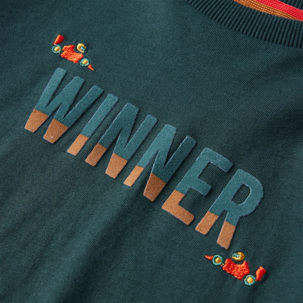 Kinder-Langarmshirt Dunkelgrün 128
