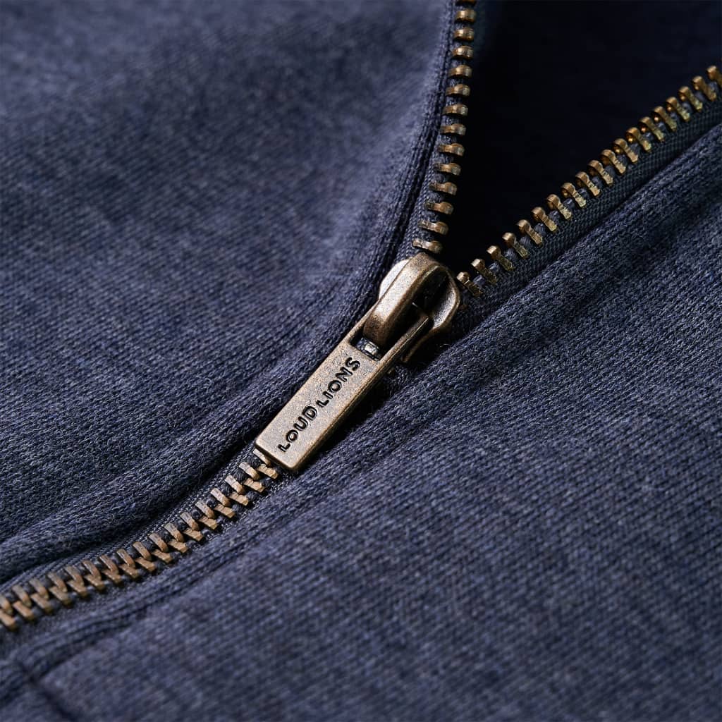 Kinder-Kapuzenpullover mit Reißverschluss Dunkelblau Melange 116