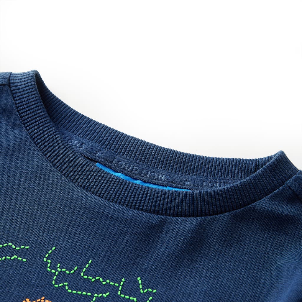 Kinder-Langarmshirt Marineblau 92