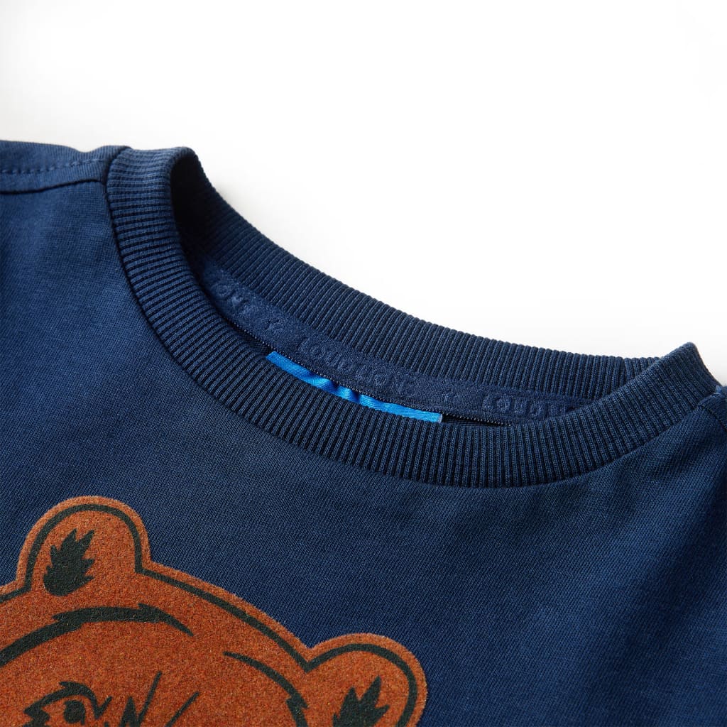 Kinder-Langarmshirt Marineblau 128