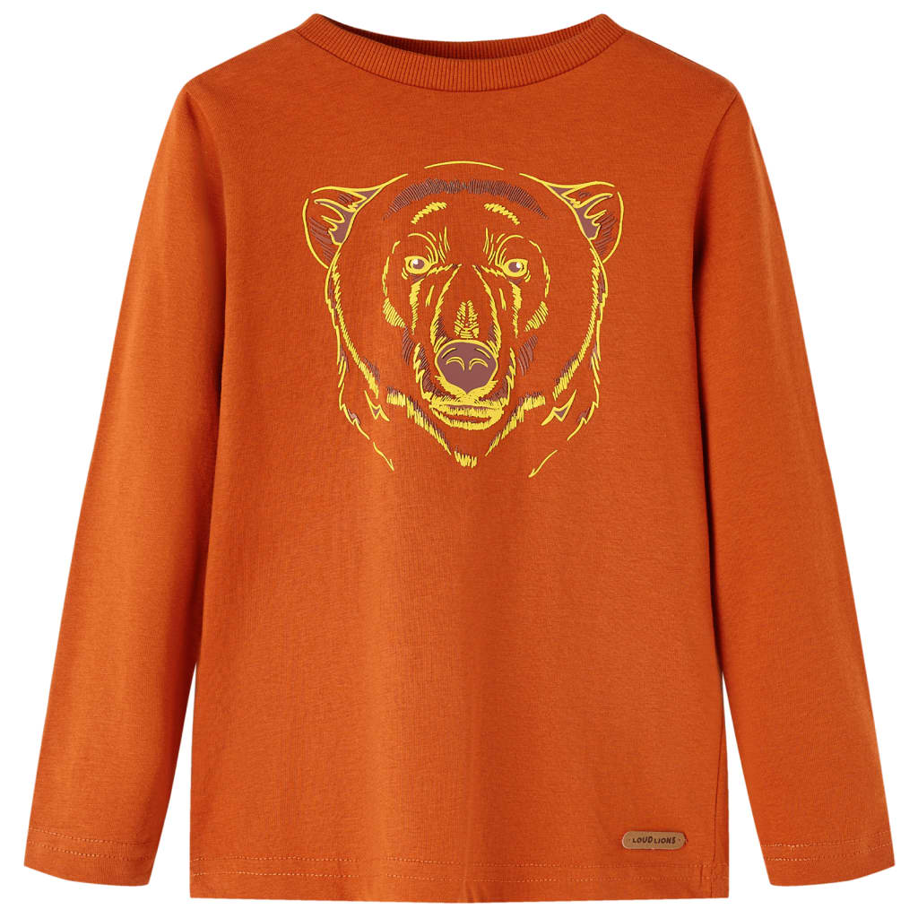 Kinder-Langarmshirt Rostbraun 128