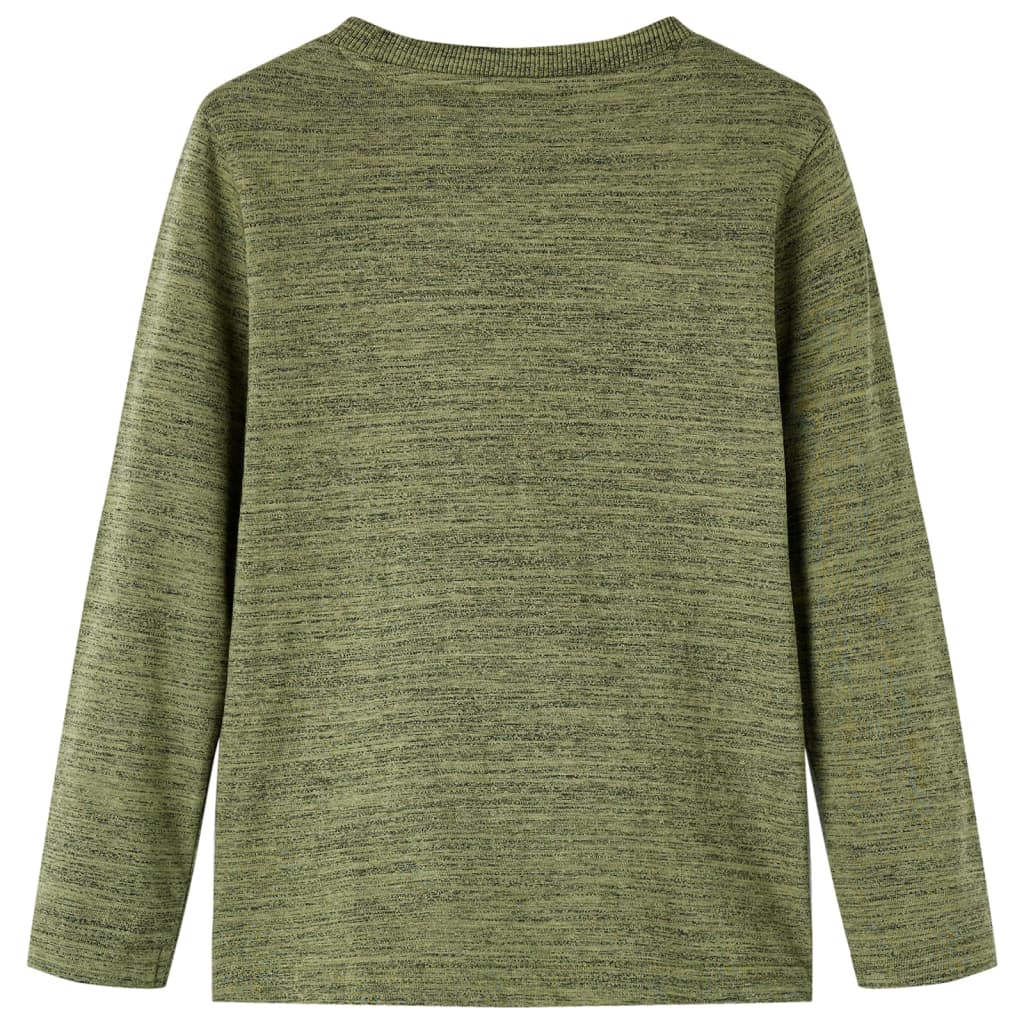 Kinder-Langarmshirt Khaki Melange 128