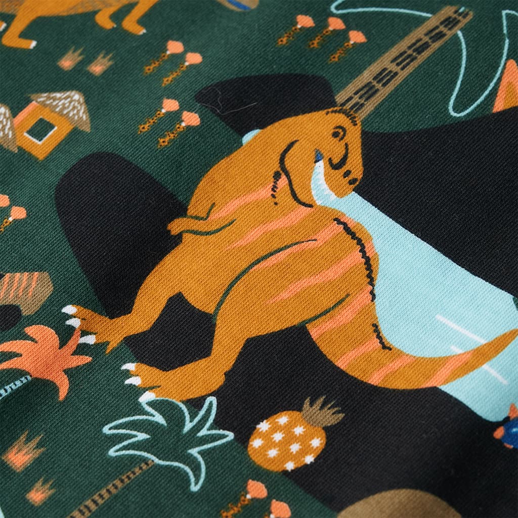 Kinderpyjama mit Langen Ärmeln Dunkelgrün 116