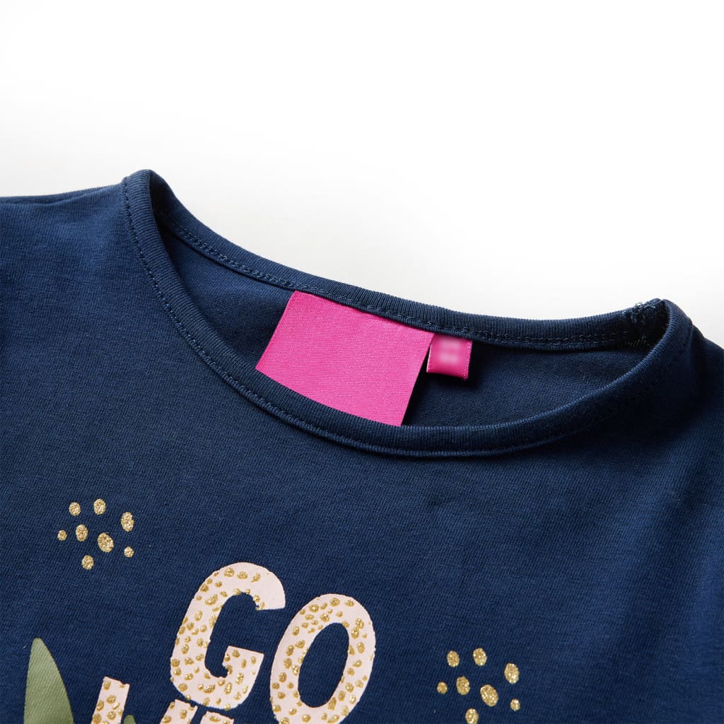 Kinder-Langarmshirt Marineblau 116