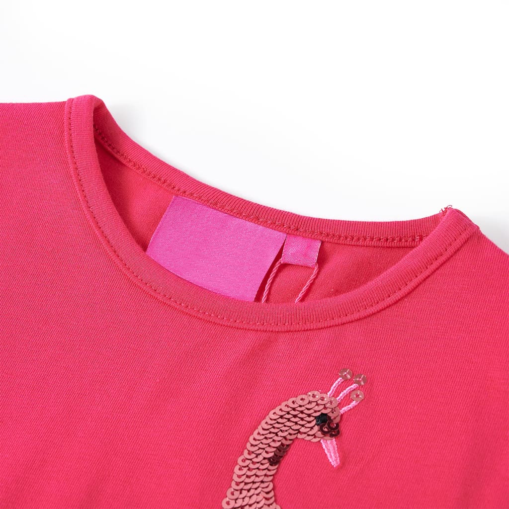 Kinder-Langarmshirt Knallrosa 128